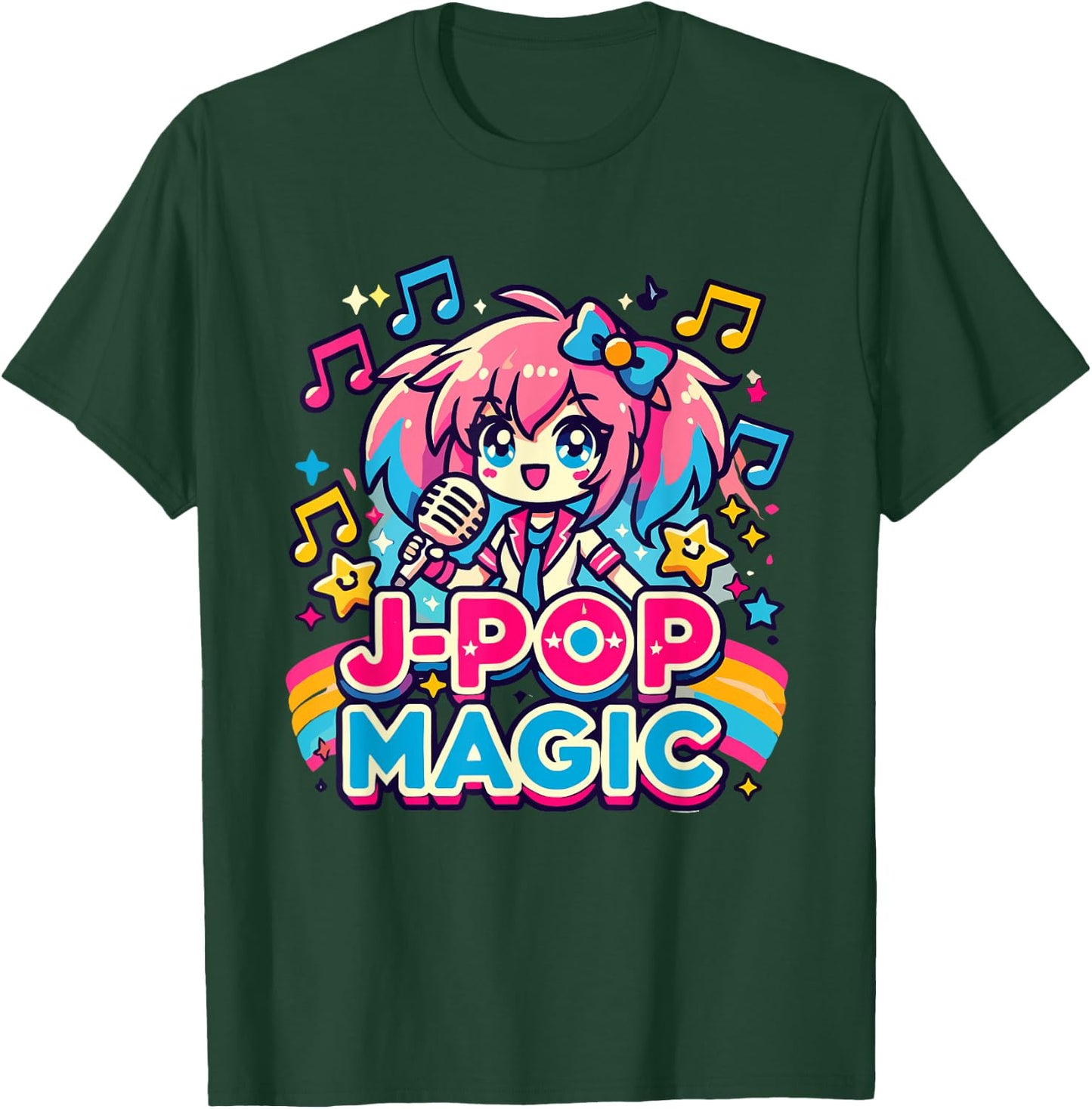 J-Pop Magic | Anime Japanese Pop Music| Cute Kawaii T-Shirt - T-Shirt | Forest