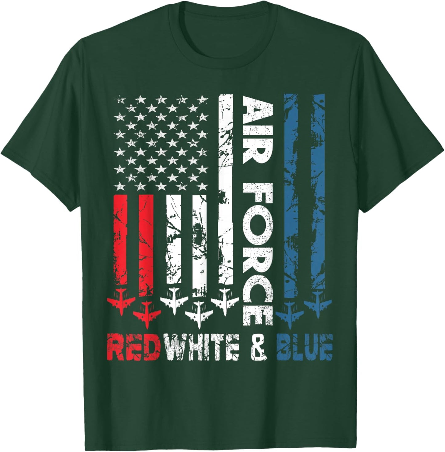 Air Force Red White and Blue 4th of July Vintage USA Flag T-Shirt - T-Shirt | Forest