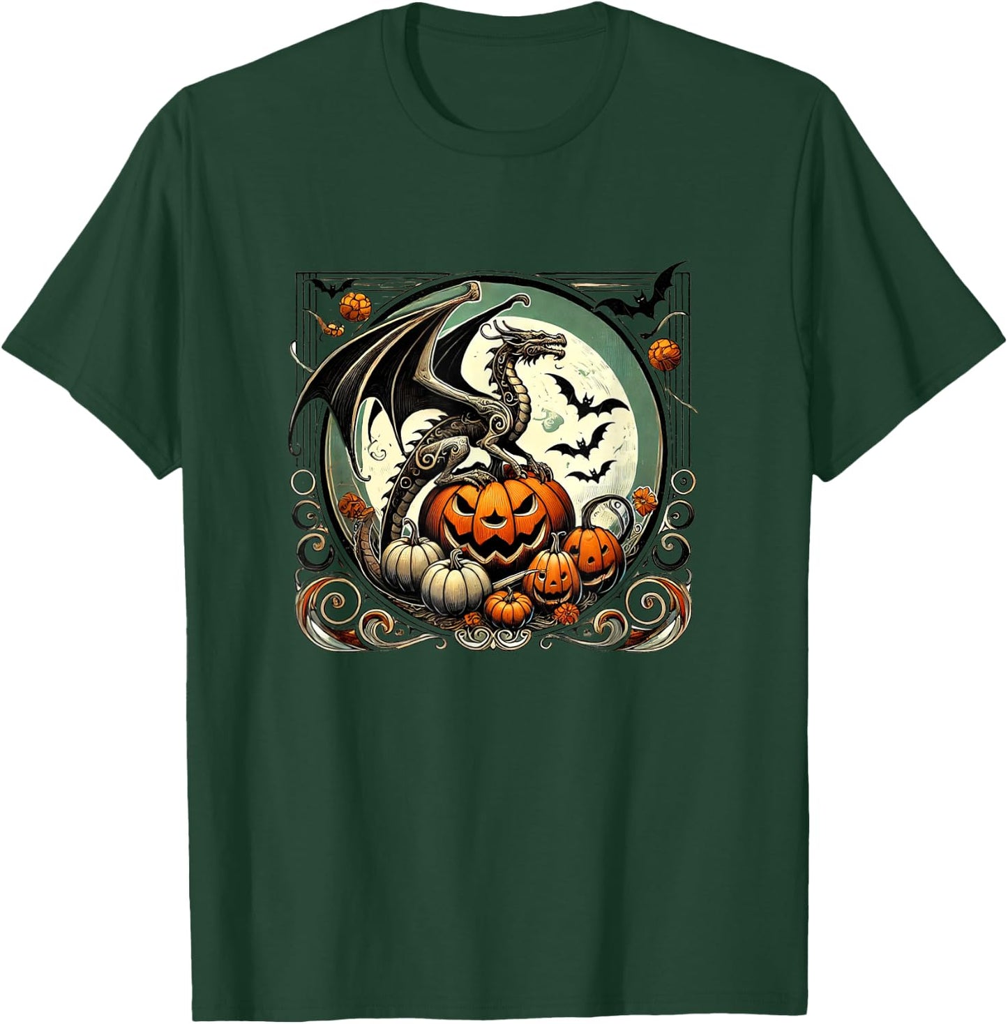 Halloween Dragon Illustration Autumn fall dragons T-Shirt - T-Shirt | Forest