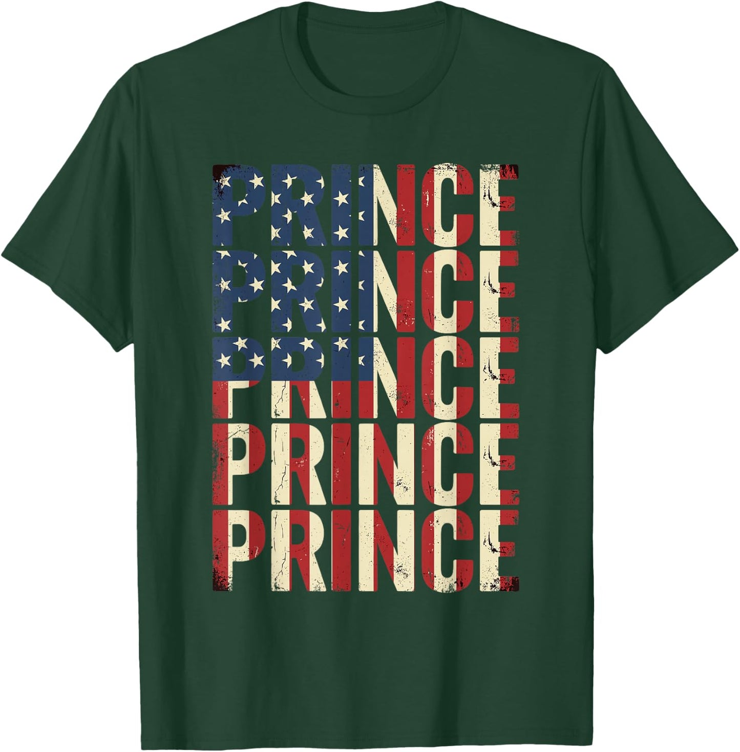 Prince American Flag Distressed Patriotic T-Shirt - T-Shirt | Forest
