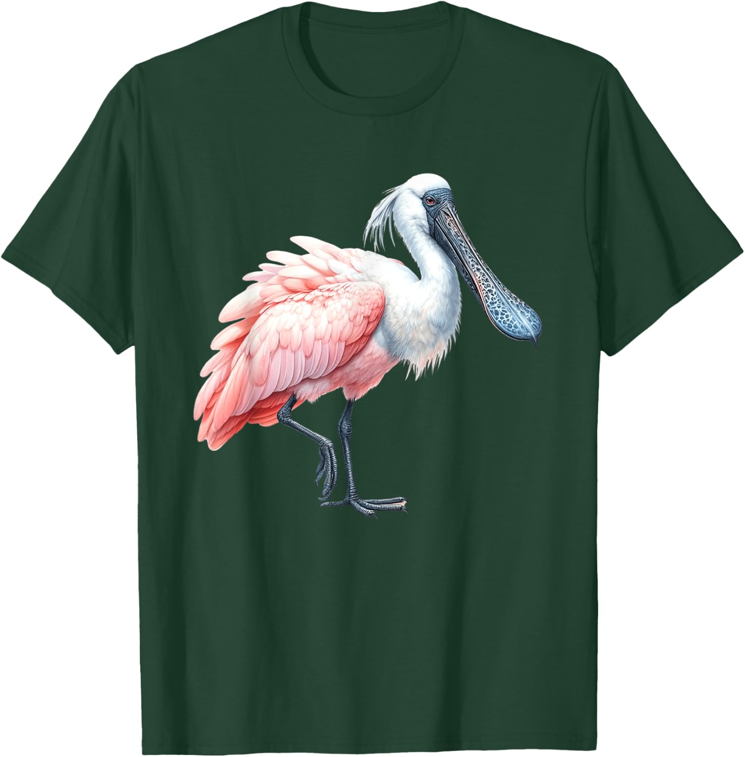 Urban Empyre Kids Roseate Spoonbill Bird , Black, Small, Short Sleeve, Polyester 100% T-Shirt - T-Shirt | Forest