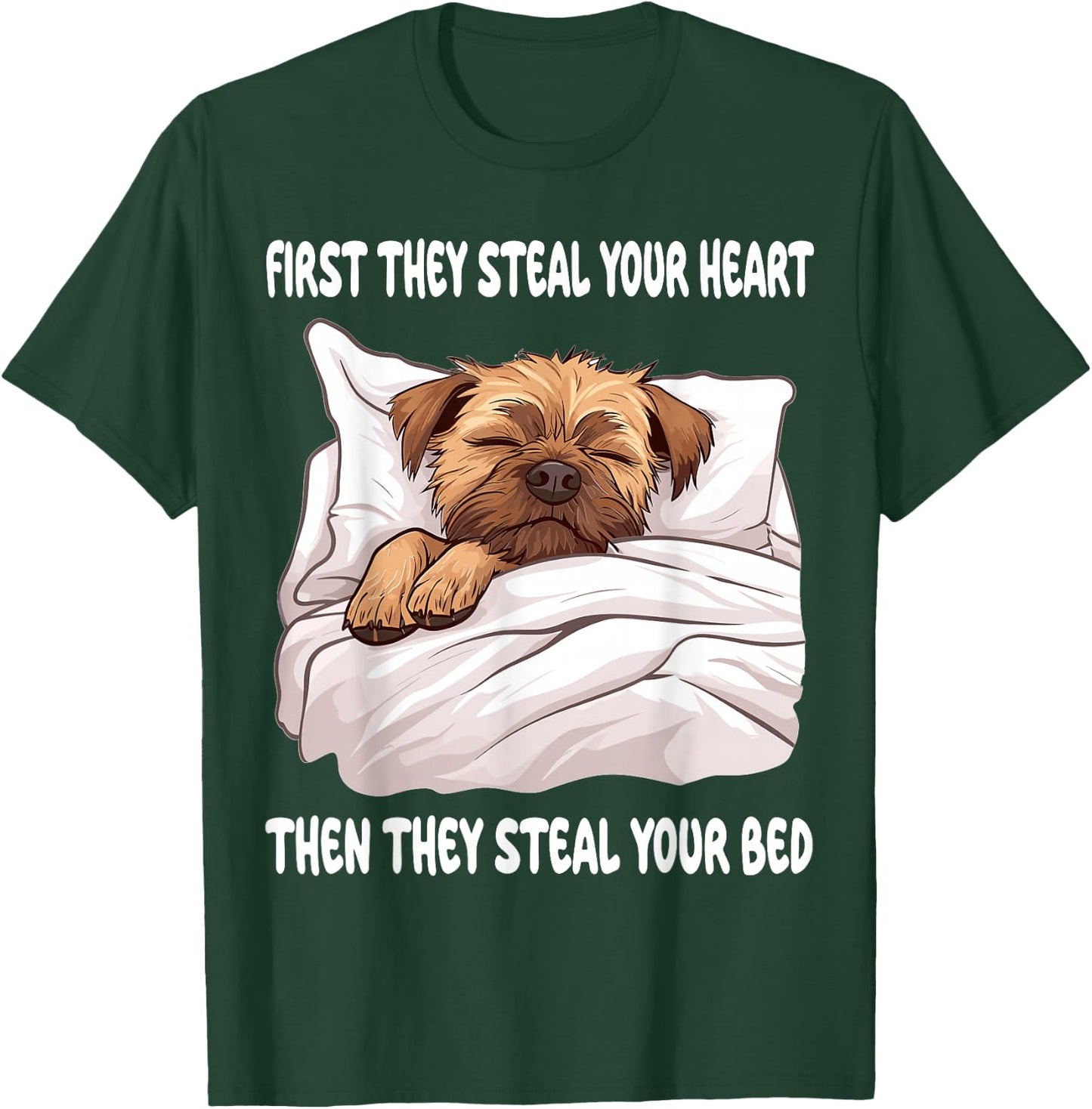 Border Terrier Sleeping Pajamas Nightgown T-Shirt - T-Shirt | Forest