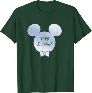 Disney I Asked Proposal Engagement Bow Tie Groom Mickey ’25 T-Shirt - T-Shirt | Forest