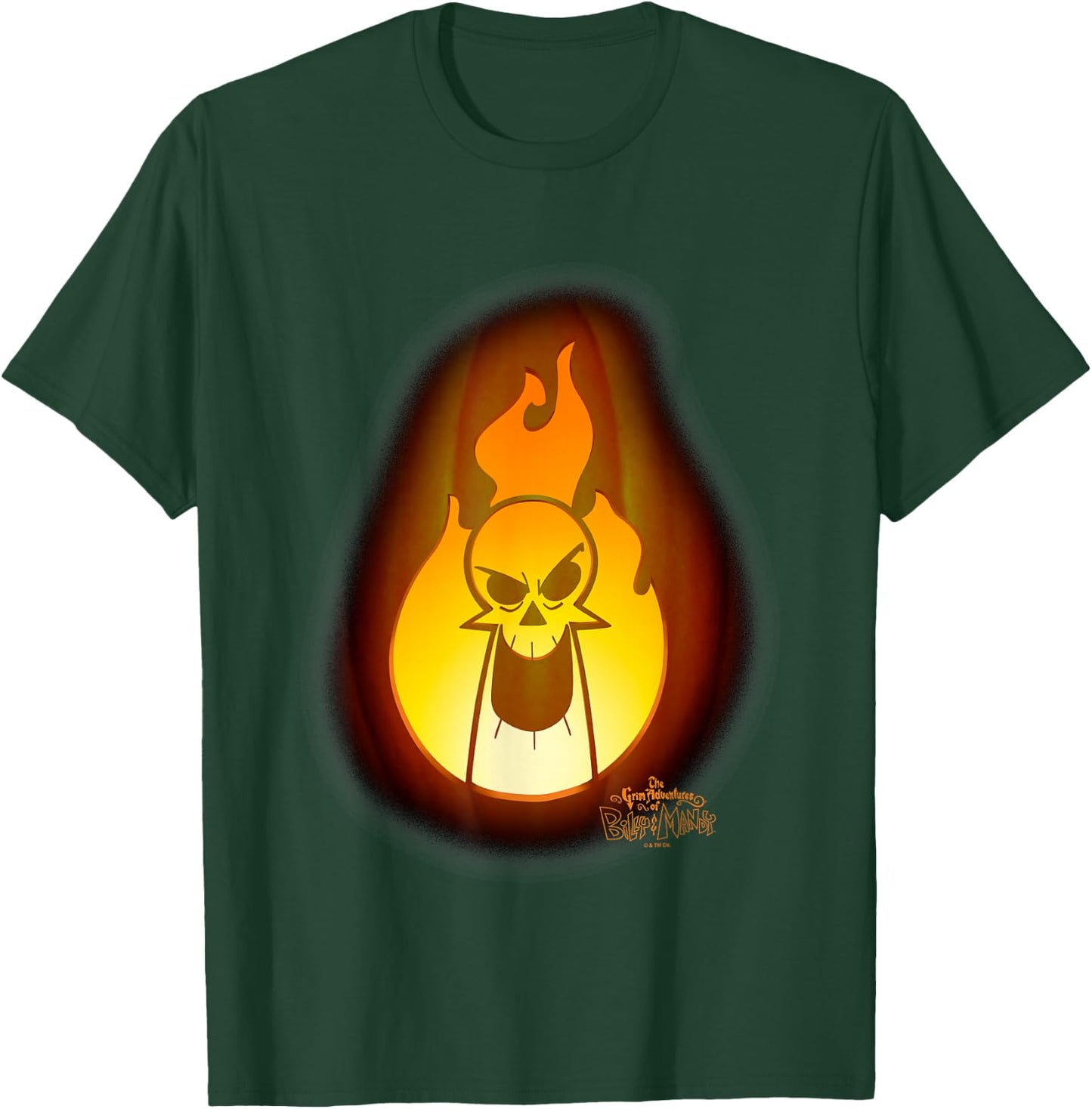 The Grim Adventures of Billy and Mandy Grim On Fire Big Logo T-Shirt - T-Shirt | Forest