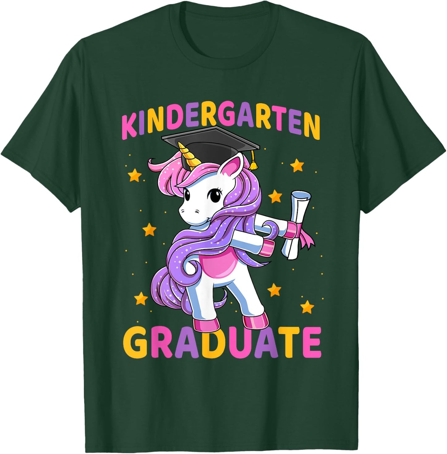 Flossing Unicorn Kindergarten Graduation for Girls Kids T-Shirt - T-Shirt | Forest