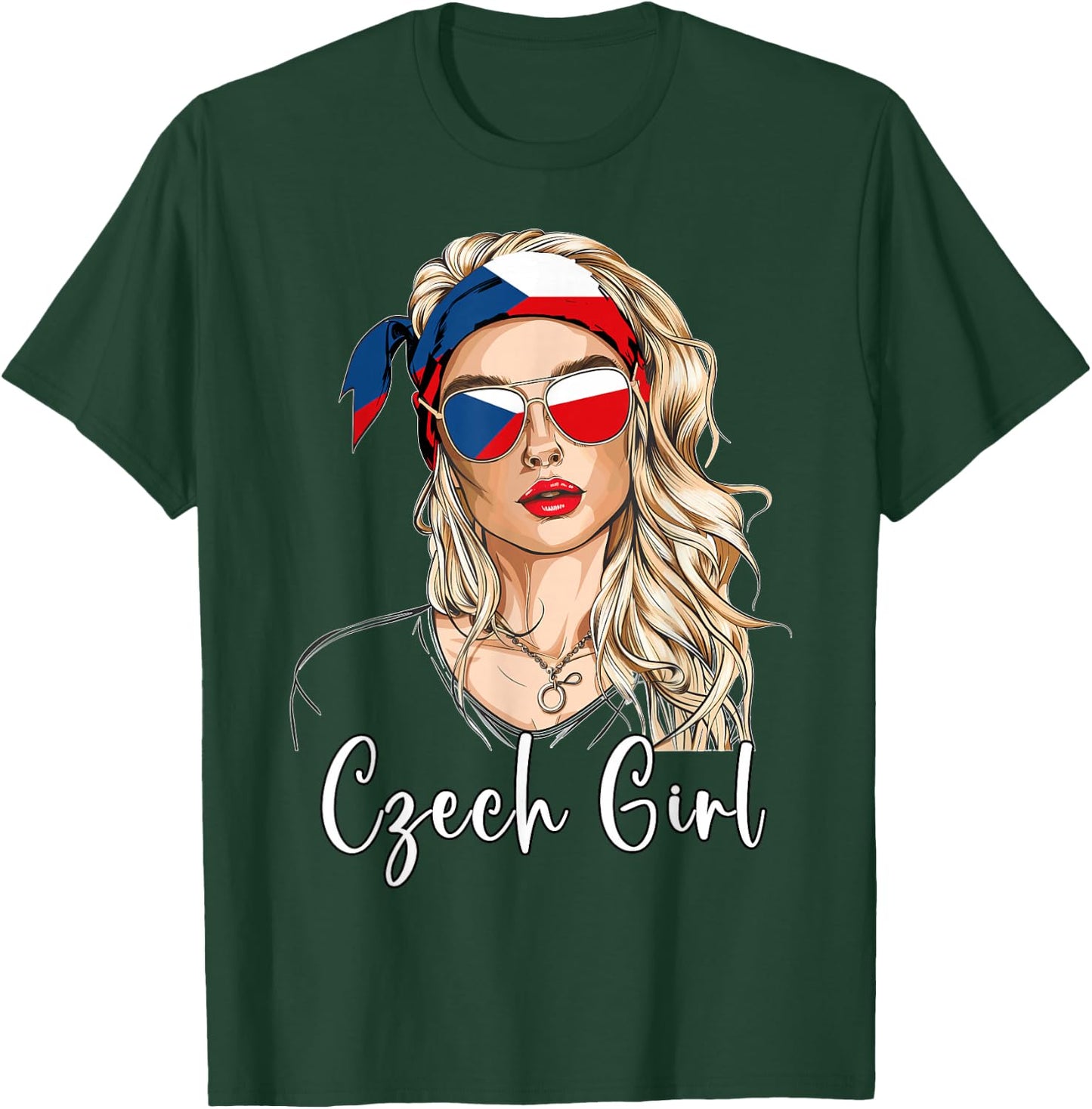 Czech Flag Outfit for Woman Products Girl Czechia T-Shirt - T-Shirt | Forest