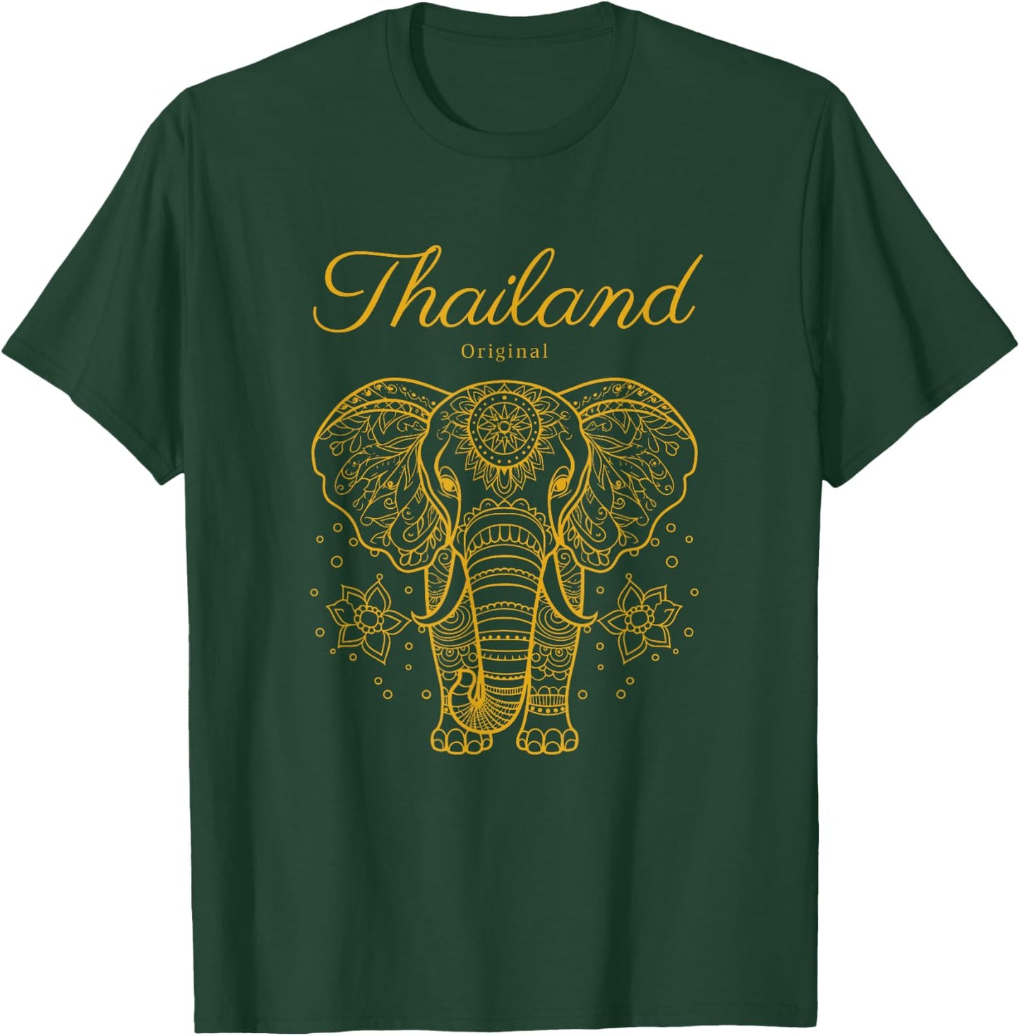 Elephant Thailand Gifts -Adults Thailand Elephant Black Small T-Shirt - T-Shirt | Forest