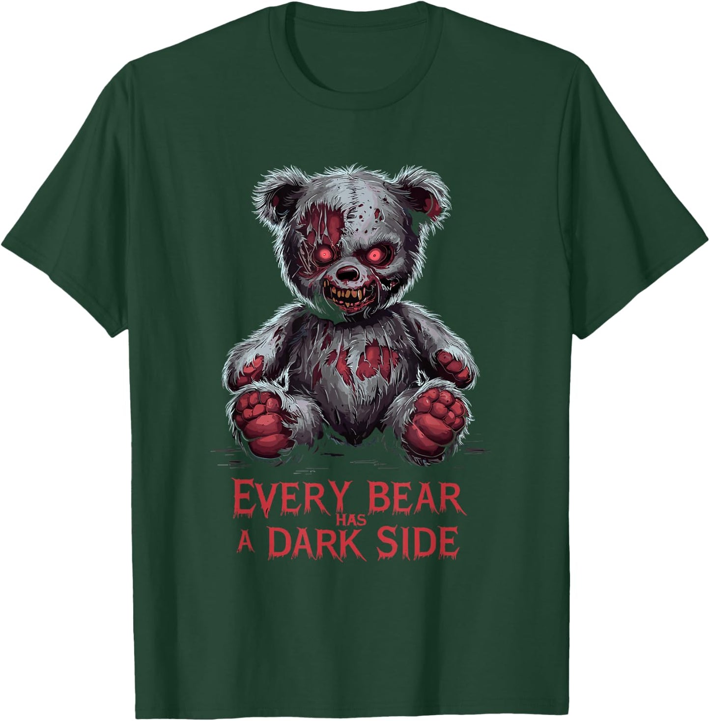 Terrible Teddy Scary Plush Horror Teddy Bear Scary T-Shirt - T-Shirt | Forest