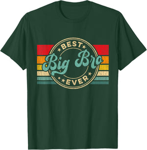 Best Big Brother Ever Vintage Retro Big Brother Gift T-Shirt - T-Shirt | Forest