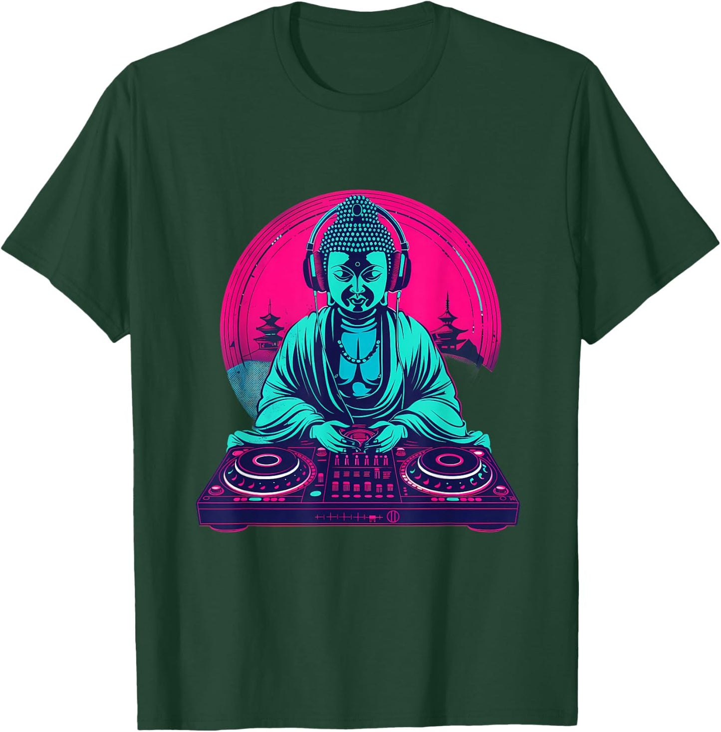 Buddha DJ Techno EDM House Buddhism Turntable DJ Buddha T-Shirt - T-Shirt | Forest