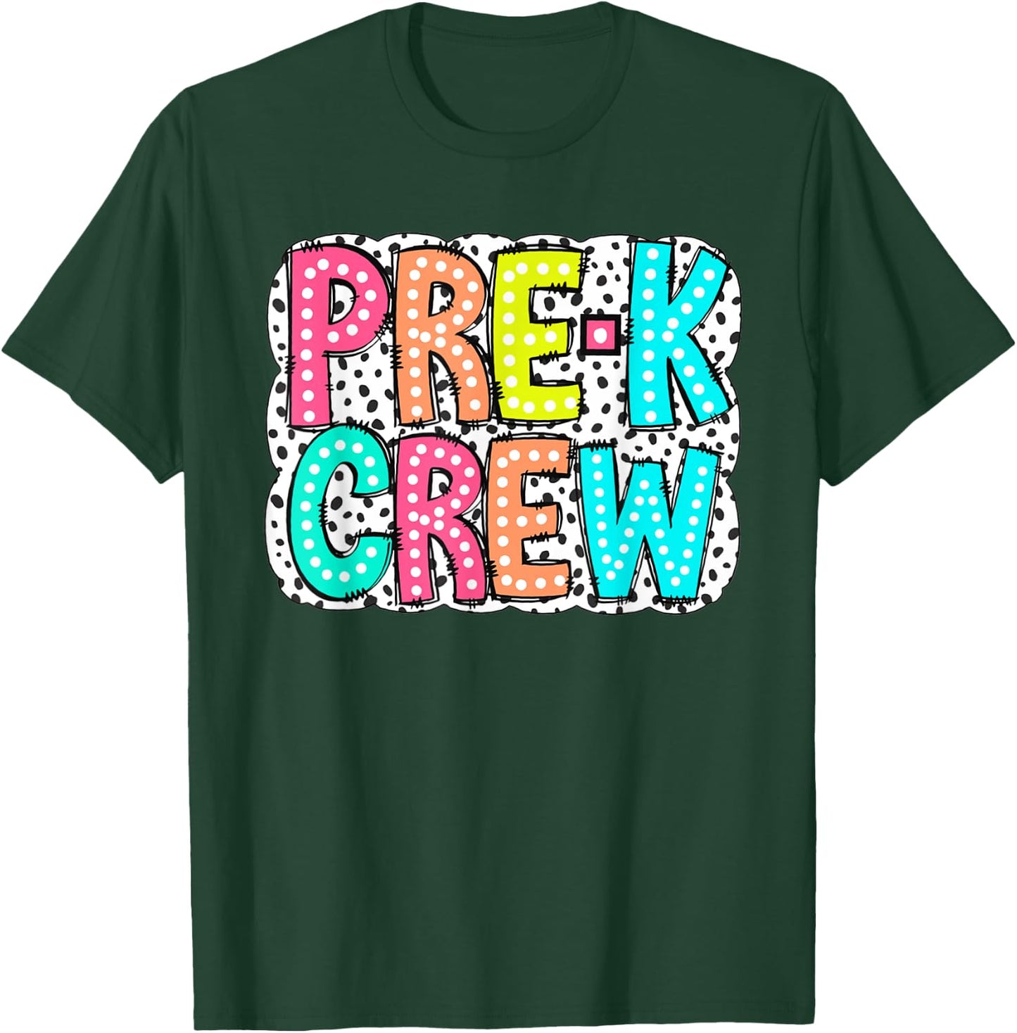 Women Pre-K Crew Dalmatian Pre-K Teacher First Day Of School T-Shirt - T-Shirt | Forest