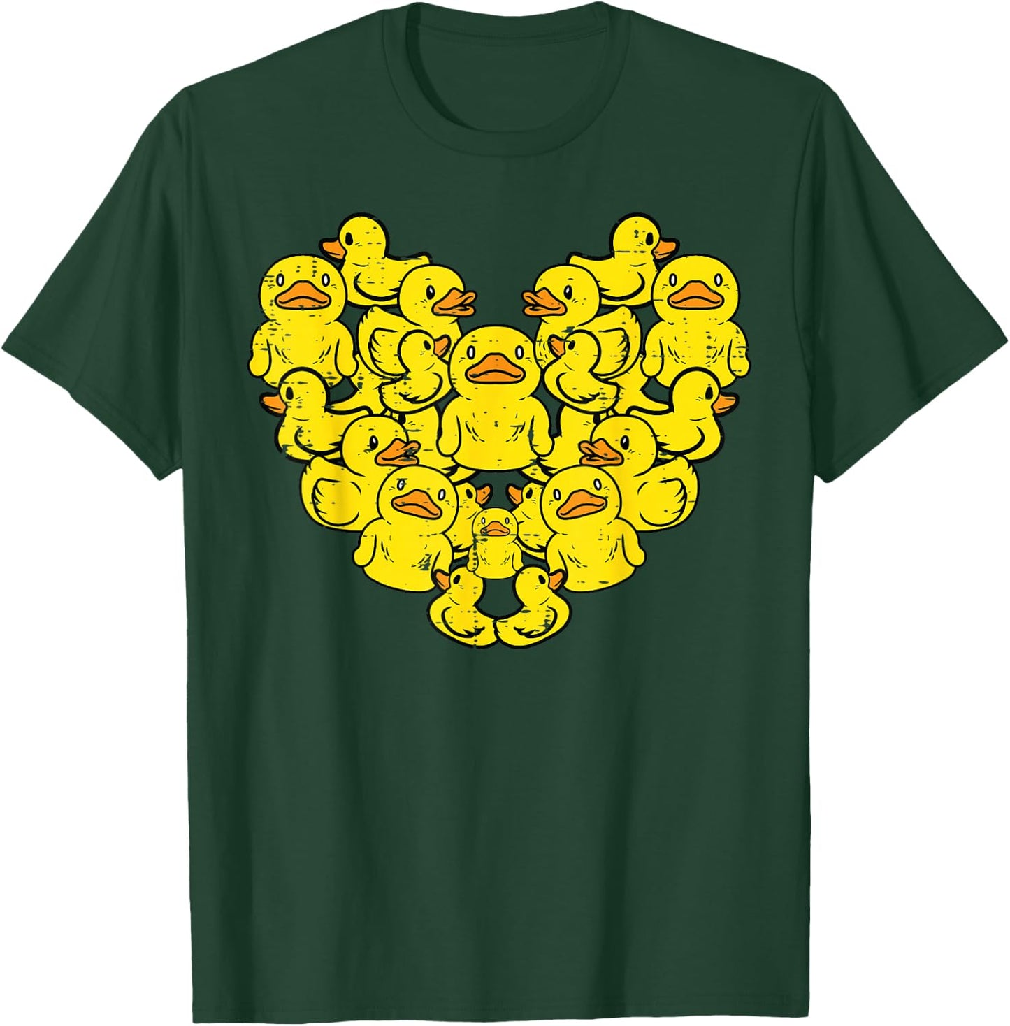 Ducks Heart Shape Cute Farm Animal Women Girls Boys Kids T-Shirt - T-Shirt | Forest