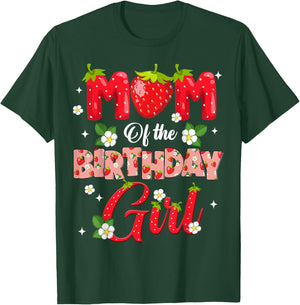 Mom And Dad Birthday Girl Strawberry Berry Sweet One Two T-Shirt - T-Shirt | Forest