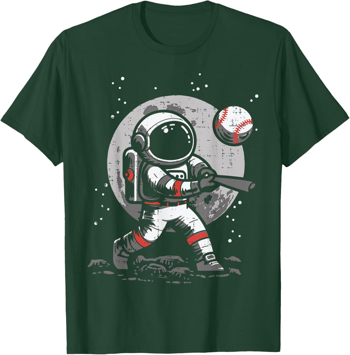 Astronaut Baseball Player Space Sports Boys Kids Youth Men T-Shirt - T-Shirt | Forest