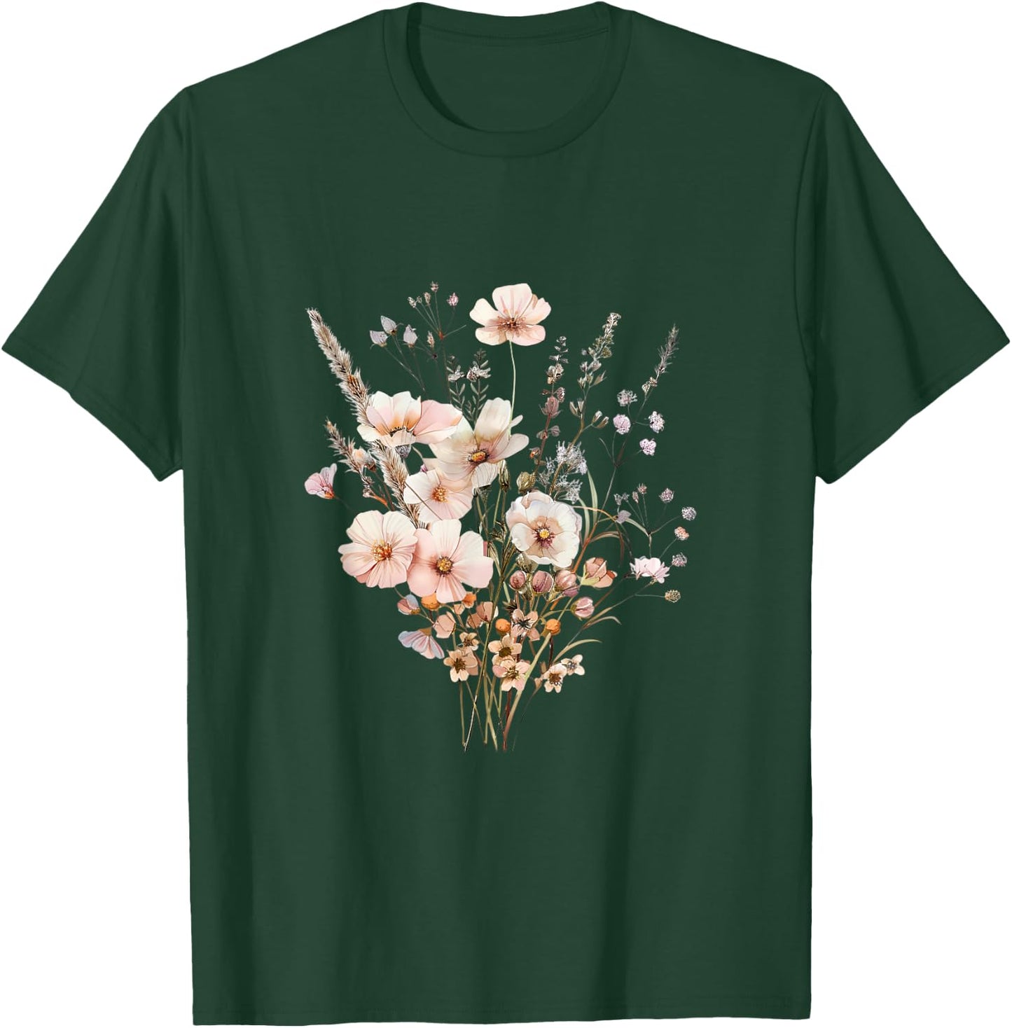 Summer Flower Botanical Nature Lover Floral Art Wildflower Women Kids T-Shirt - T-Shirt | Forest