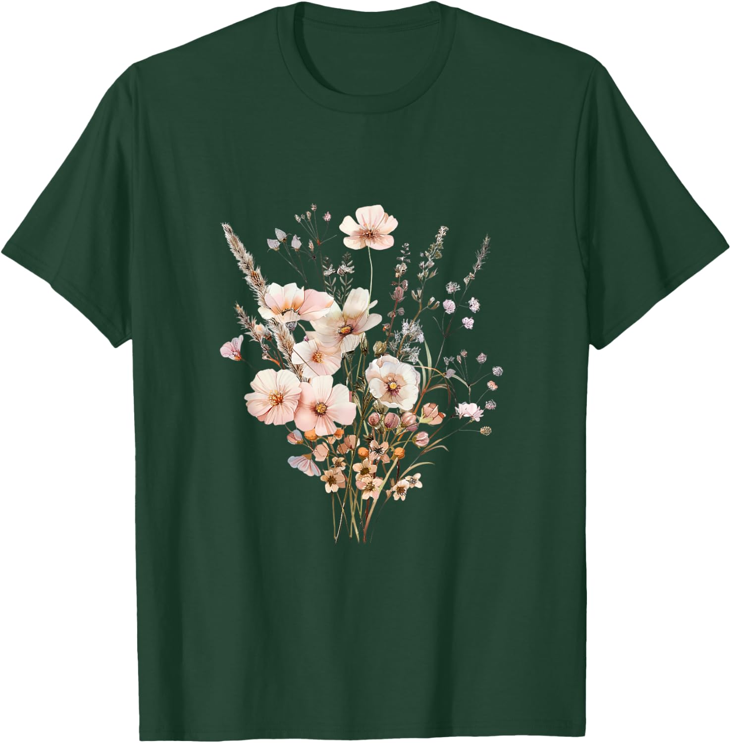 Summer Flower Botanical Nature Lover Floral Art Wildflower Women Kids T-Shirt - T-Shirt | Forest