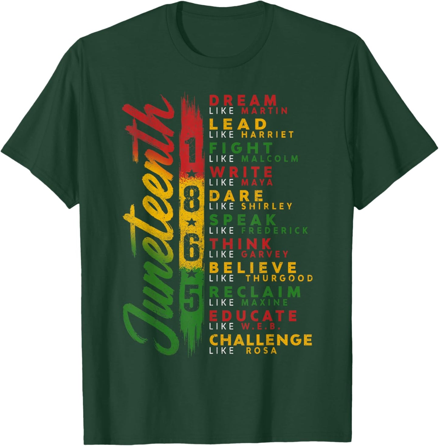 Juneteenth Black American Feedom 1865 Juneteenth Men Women T-Shirt - T-Shirt | Forest