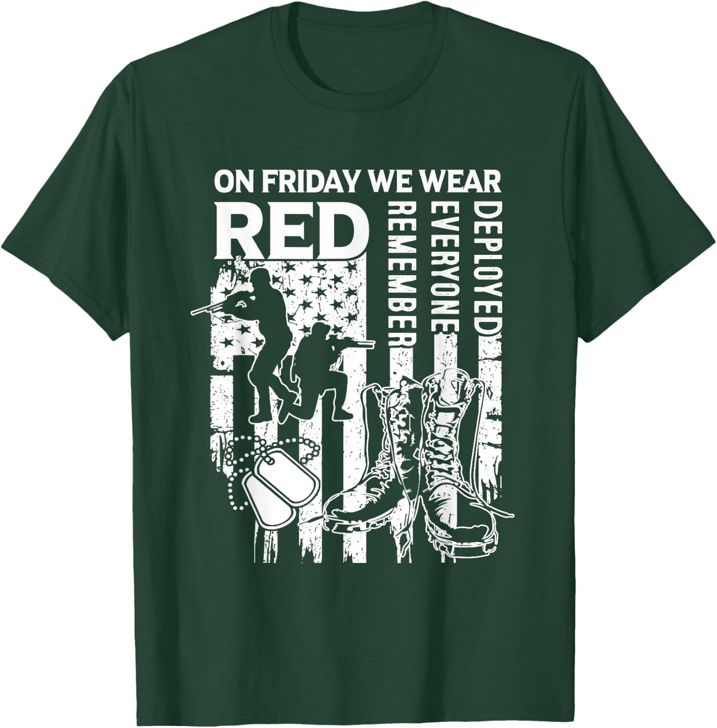 Red Friday Military Shirt On Friday We Wear Red Veteran T-Shirt - T-Shirt | Forest
