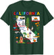 Map of California with Flag, Landmarks and Major Cities T-Shirt - T-Shirt | Forest
