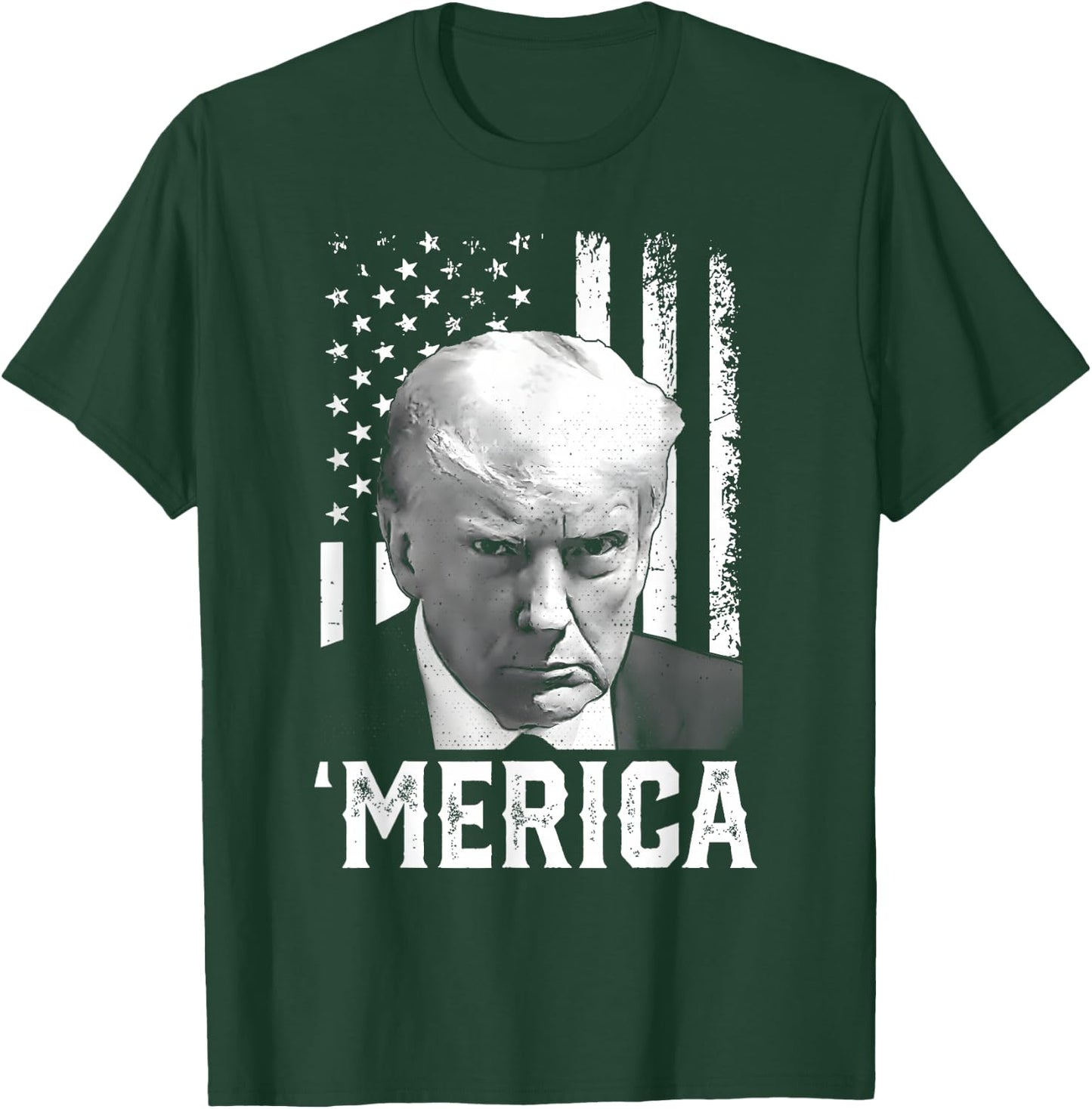 'MERICA TRUMP Happy 4th Of July Trump American Flag Gifts T-Shirt - T-Shirt | Forest