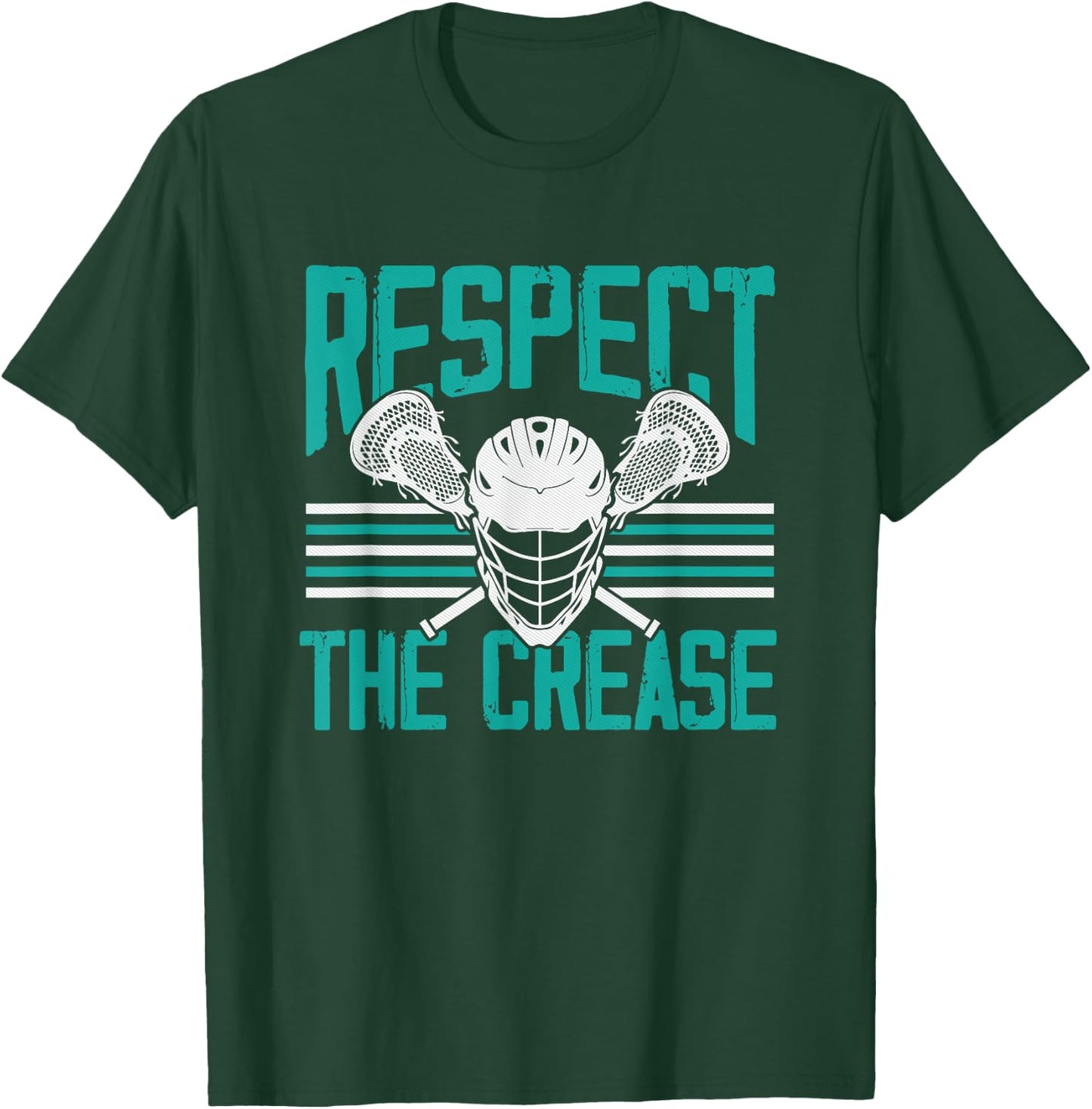 Lacrosse Goalkeeper Lax Goalie Lacrosse Respect The Crease T-Shirt - T-Shirt | Forest