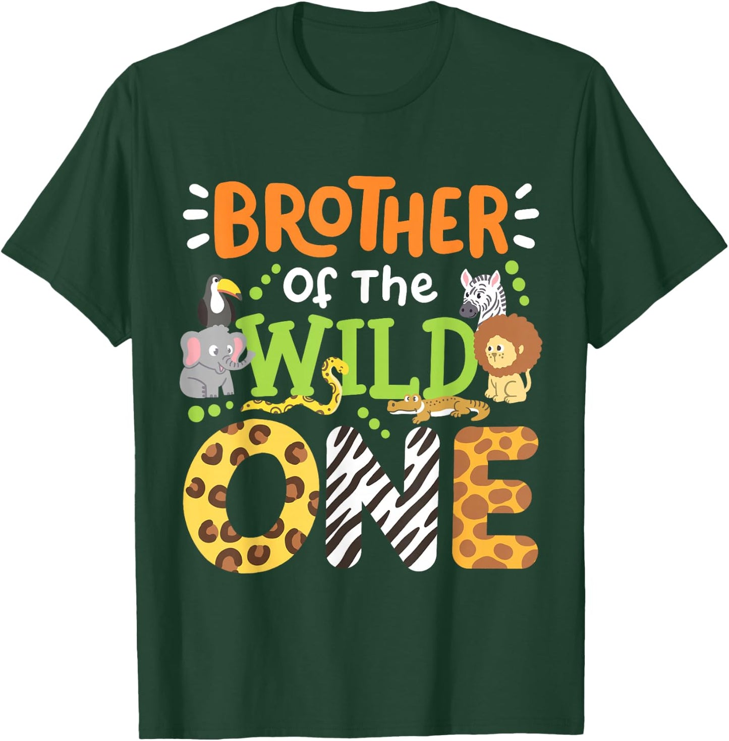 Brother Of The Wild One Kids Boys Safari Zoo Birthday Family T-Shirt - T-Shirt | Forest