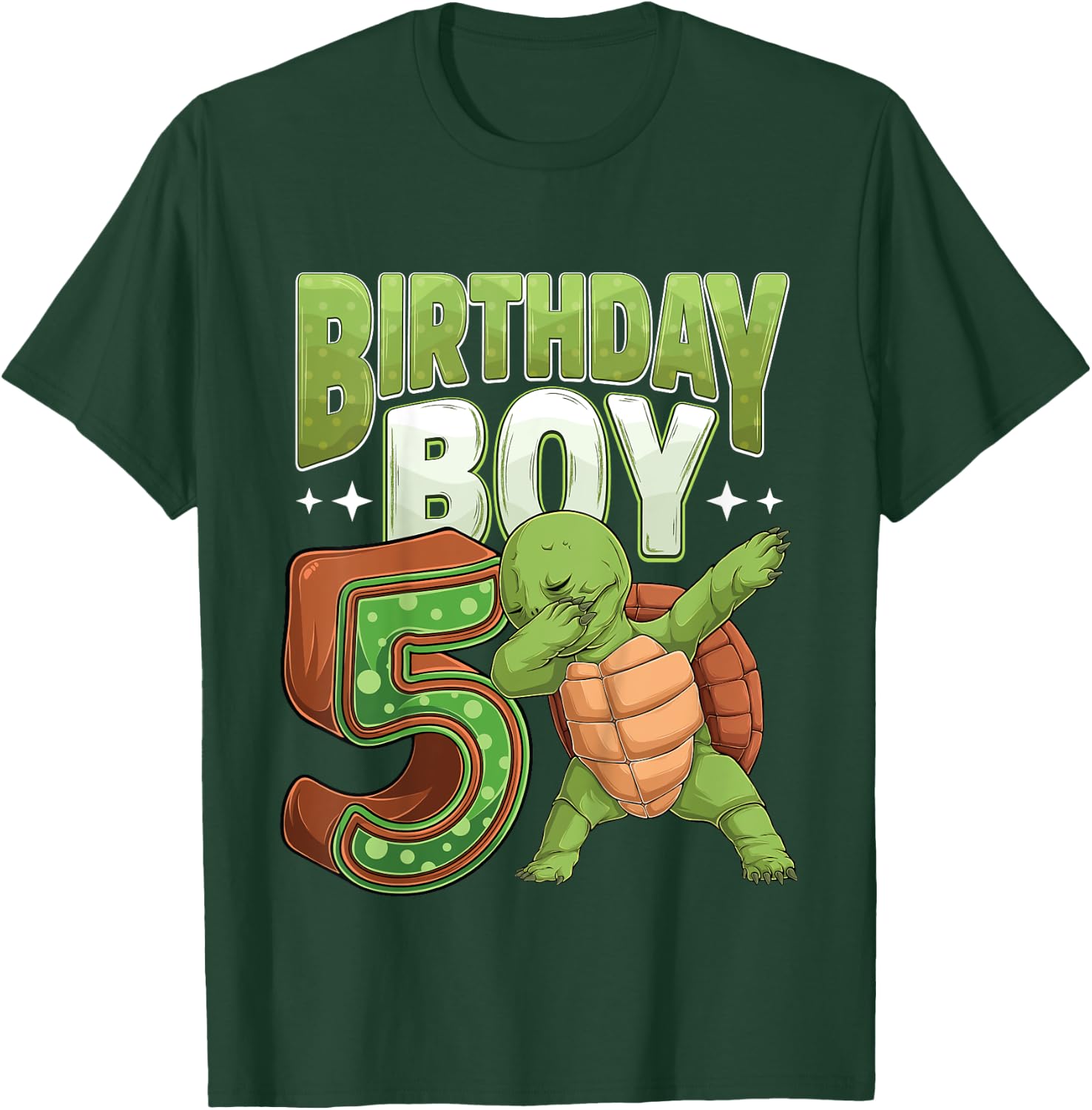 Kids 5 year old Turtle animal lovers 5th Birthday Boy T-Shirt - T-Shirt | Forest