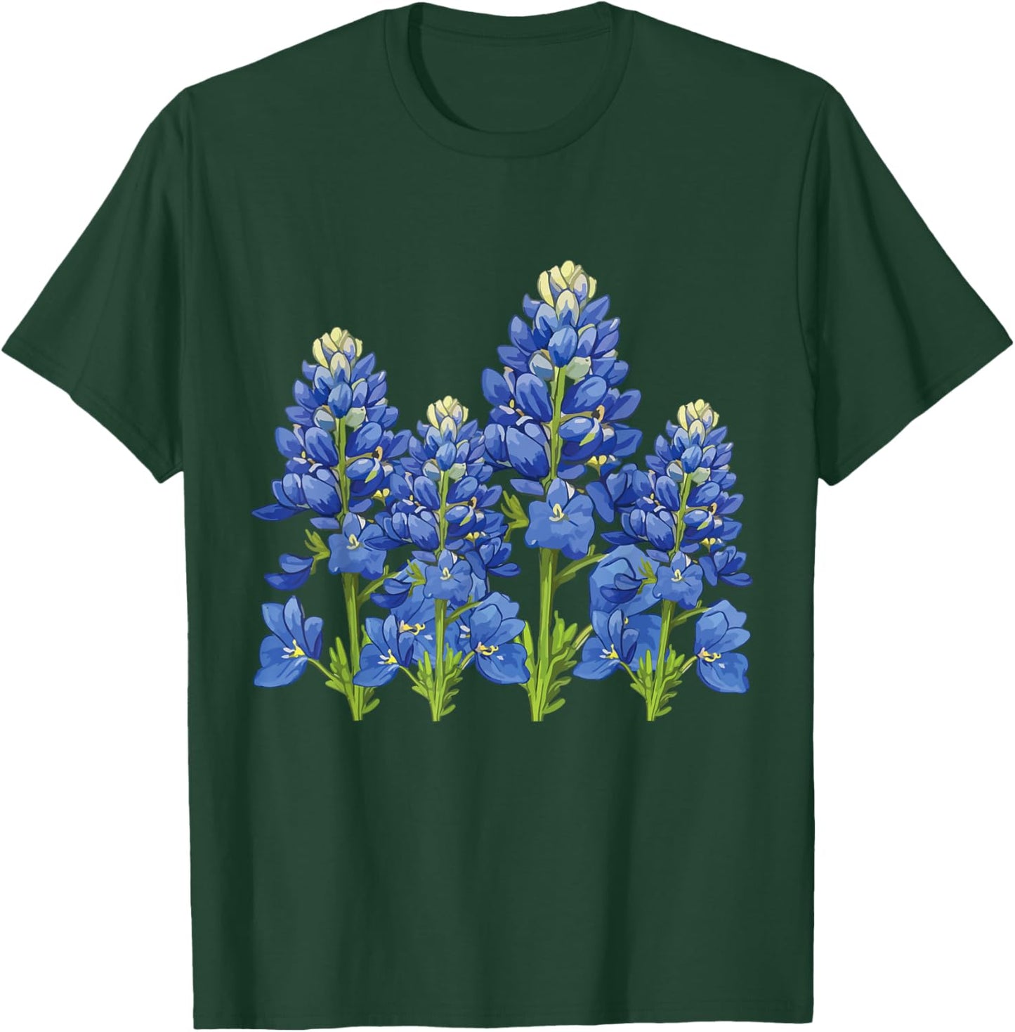 Bluebonnet Texas Spring Flower Fields Texas Wildflower Bloom T-Shirt - T-Shirt | Forest