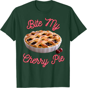 Bite My Cherry Cream Pie Funny sarcastic cherries T-Shirt - T-Shirt | Forest