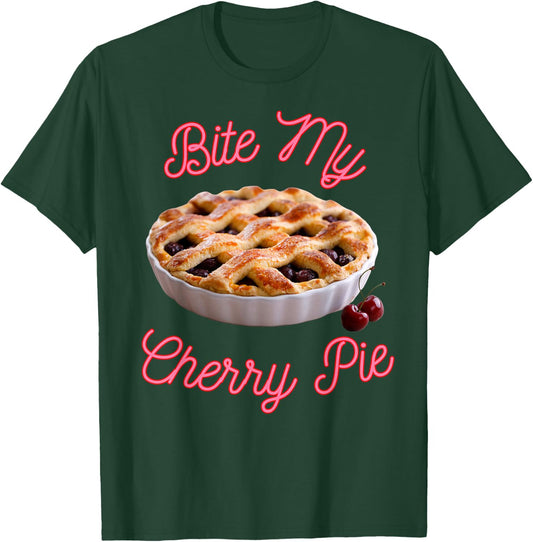 Bite My Cherry Cream Pie Funny sarcastic cherries T-Shirt - T-Shirt | Forest
