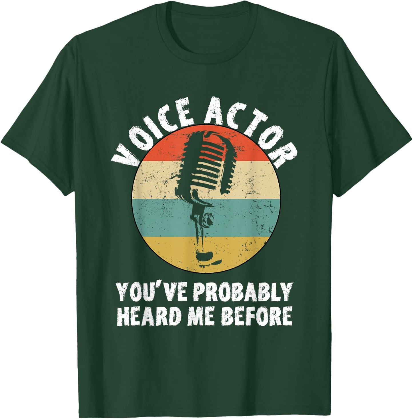 Voice Actor Design Vintage Microphone Voice Over Artist T-Shirt - T-Shirt | Forest