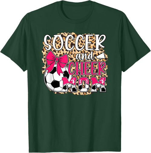Soccer And Cheer Mom Leopard Cheerleader & Soccer Player Mom
