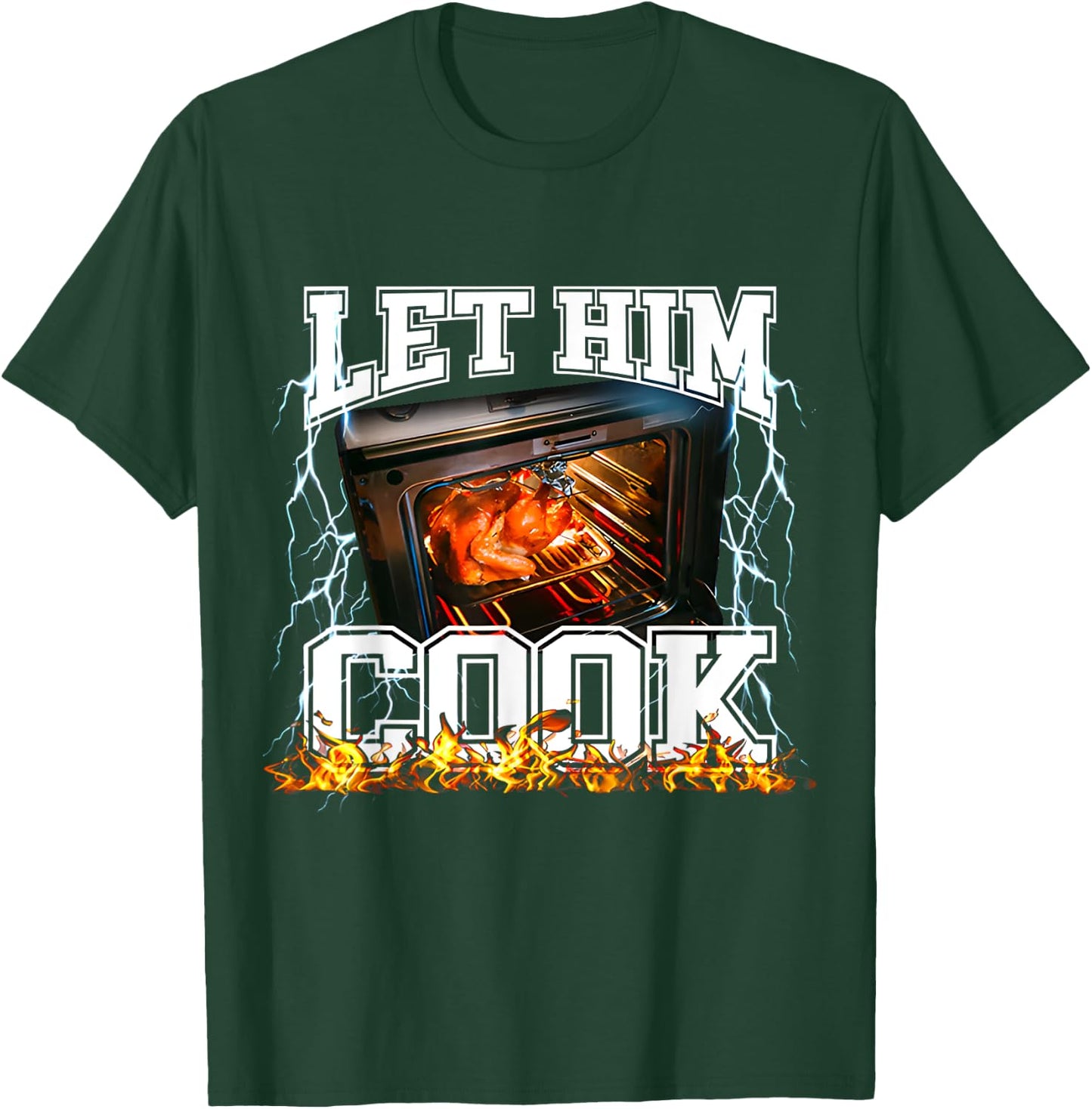 Let Him Cook Funny Thanksgiving Meme Women Kids T-Shirt - T-Shirt | Forest