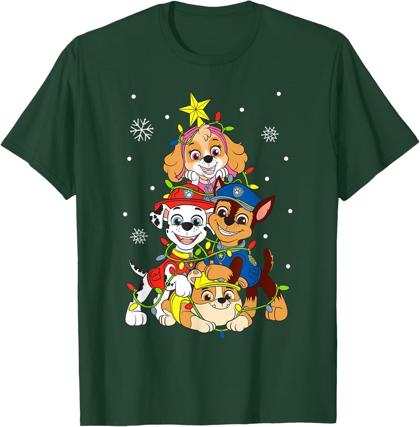 Paw Patrol Sky Chase Christmas Tree T-Shirt - T-Shirt | Forest
