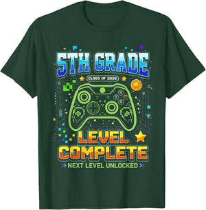 Gaming Graduation Shirt, 5th Grade Level Complete T-Shirt - T-Shirt | Forest