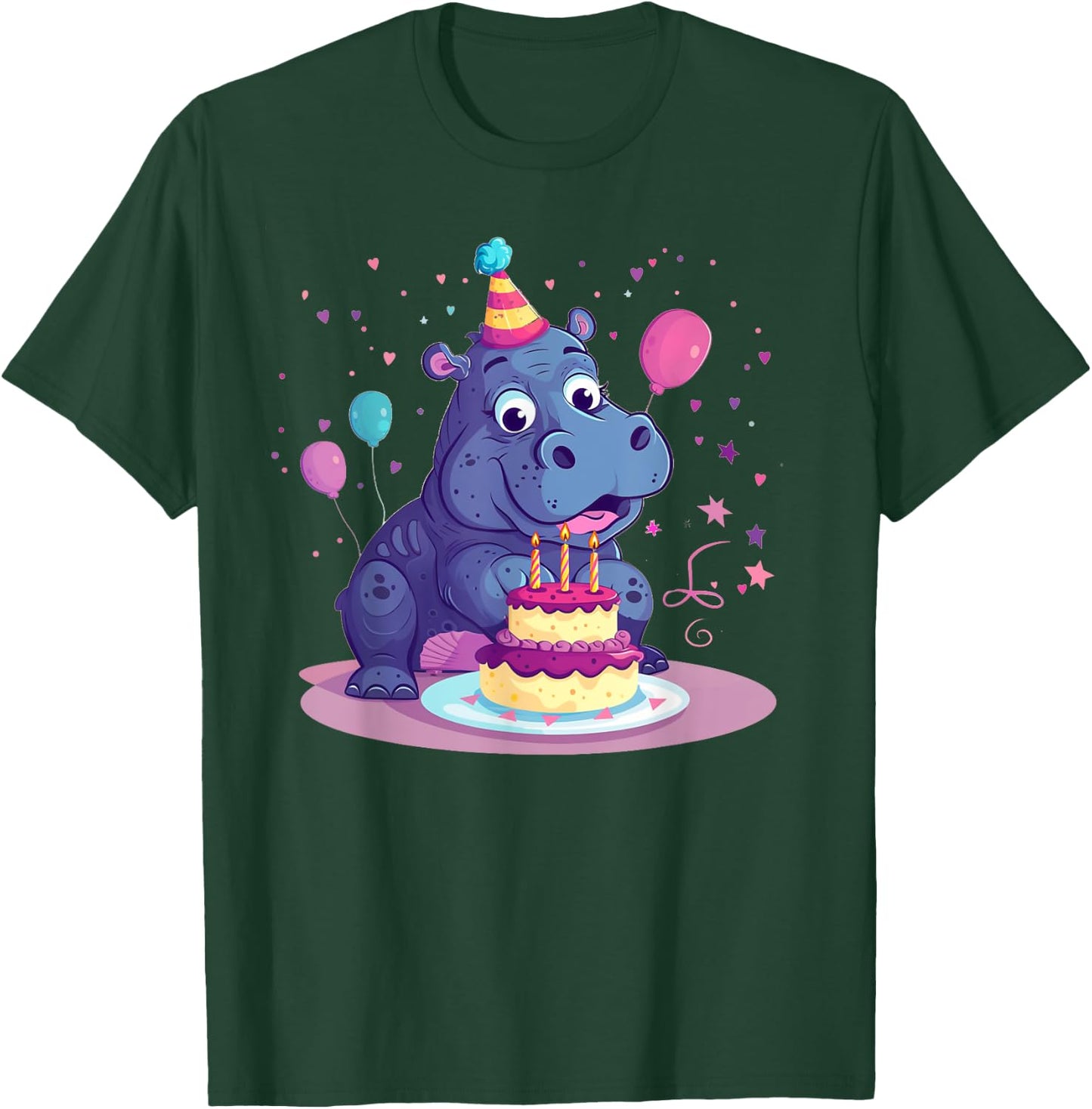 Happy Birthday Hippo Costume T-Shirt - T-Shirt | Forest