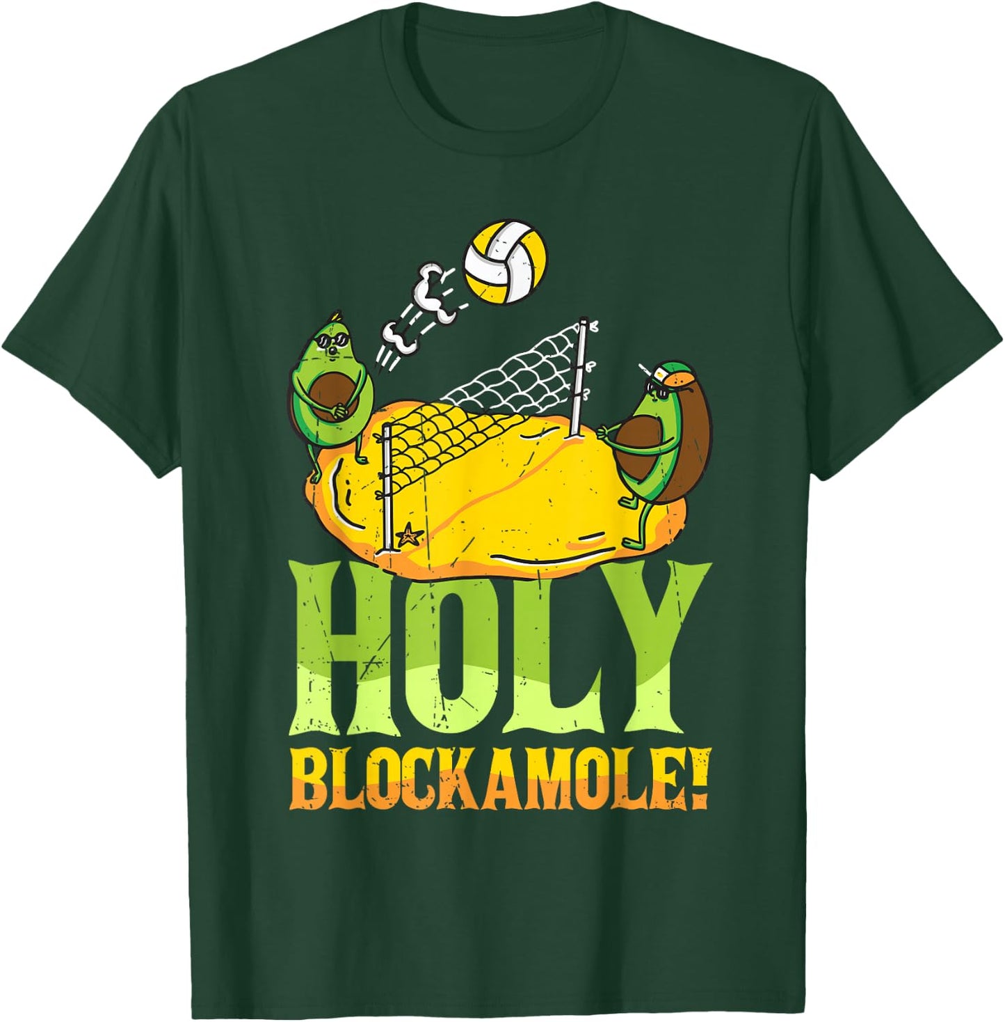 Holy Blockamole Volleyball Match Block Avocado Women T-Shirt - T-Shirt | Forest