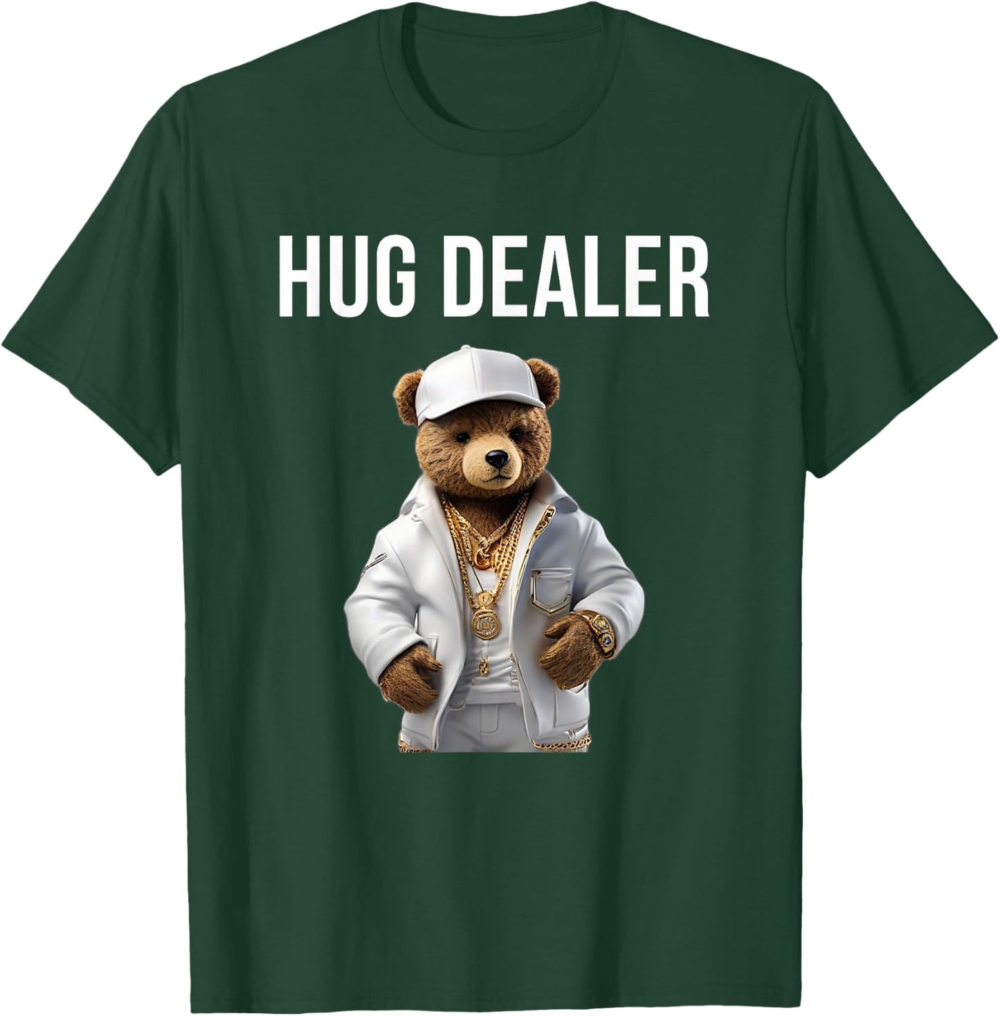 Cool Gangster Teddy Bear as Hug Dealer for Smile & Fun T-Shirt - T-Shirt | Forest