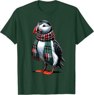 Puffin | Puffin Bird With Scarf & Cute Puffin , Small, Black T-Shirt - T-Shirt | Forest