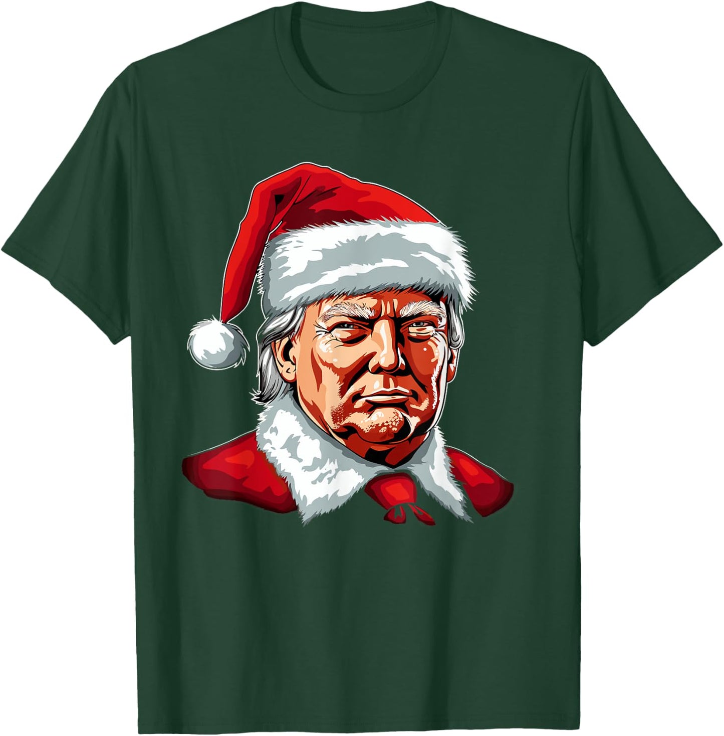 Santa Claus Trump Christmas Art Portrait Graphic Men Women T-Shirt - T-Shirt | Forest