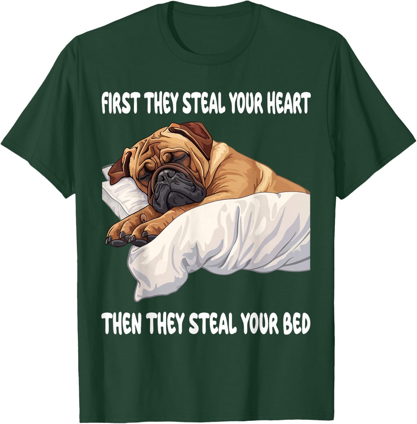 Mastiff Sleeping Pajamas Nightgown T-Shirt - T-Shirt | Forest