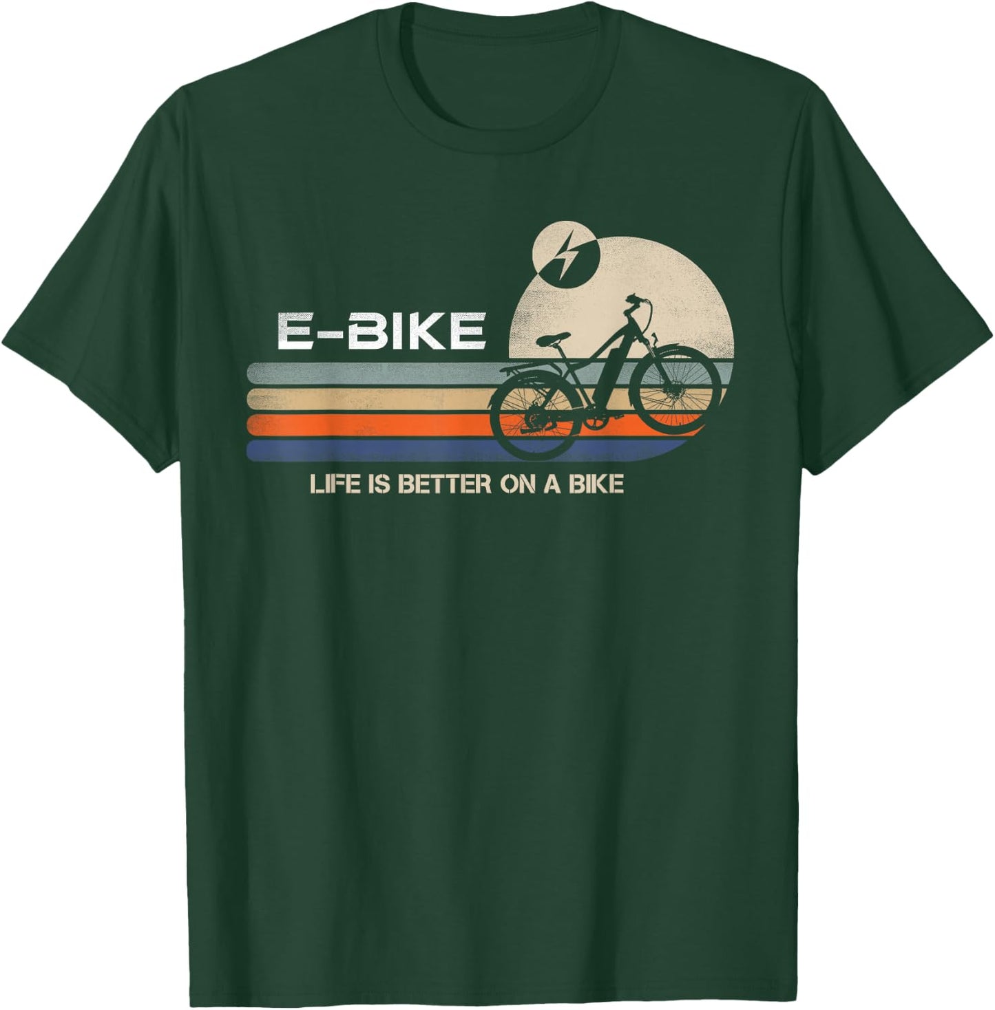E-BIKE Retro Electric Bicycle Vintage Cycling Life is better T-Shirt - T-Shirt | Forest