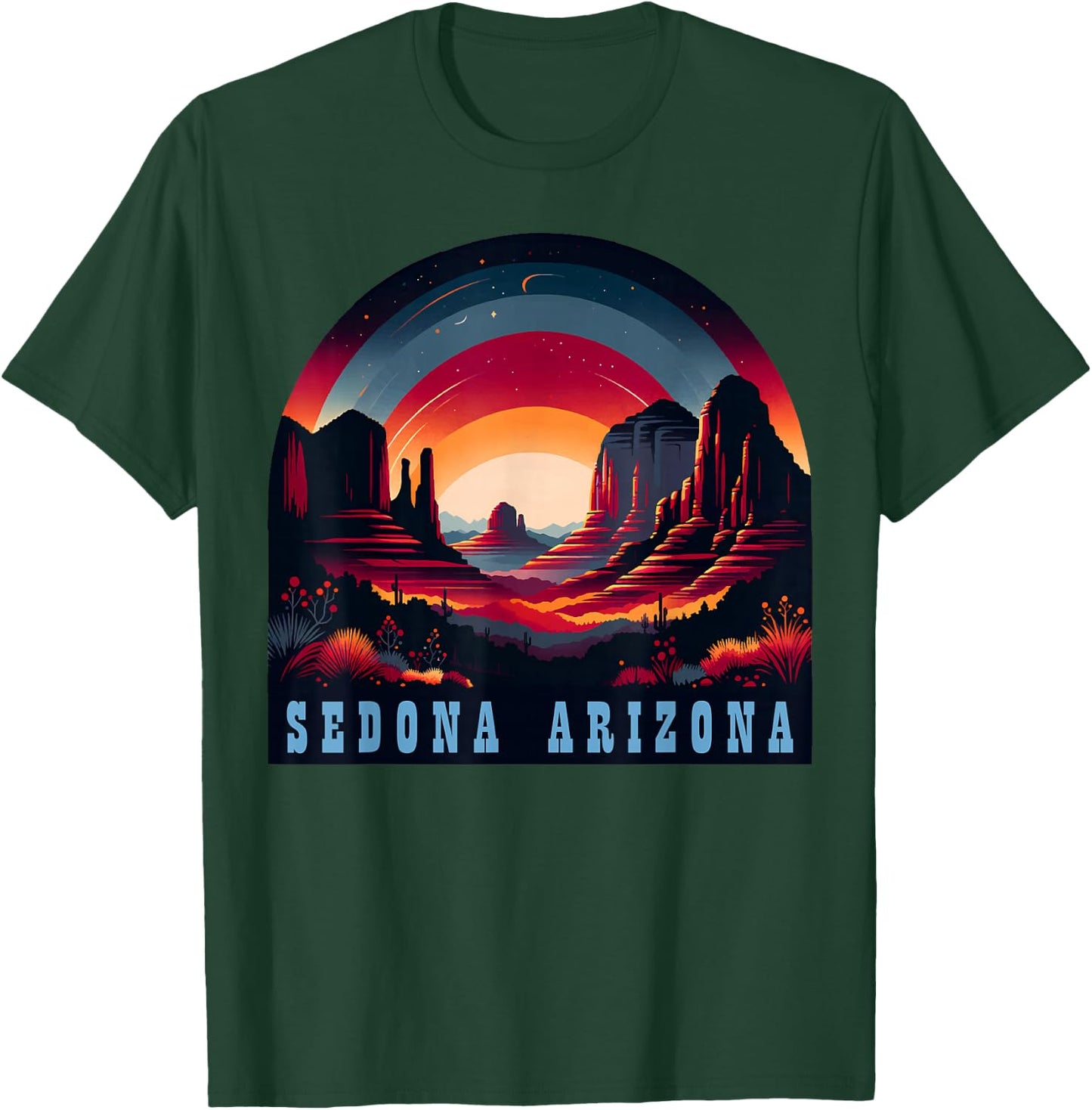 Sedona AZ Hiking Outdoors Mountain Sedona USA Retro Vintage T-Shirt - T-Shirt | Forest