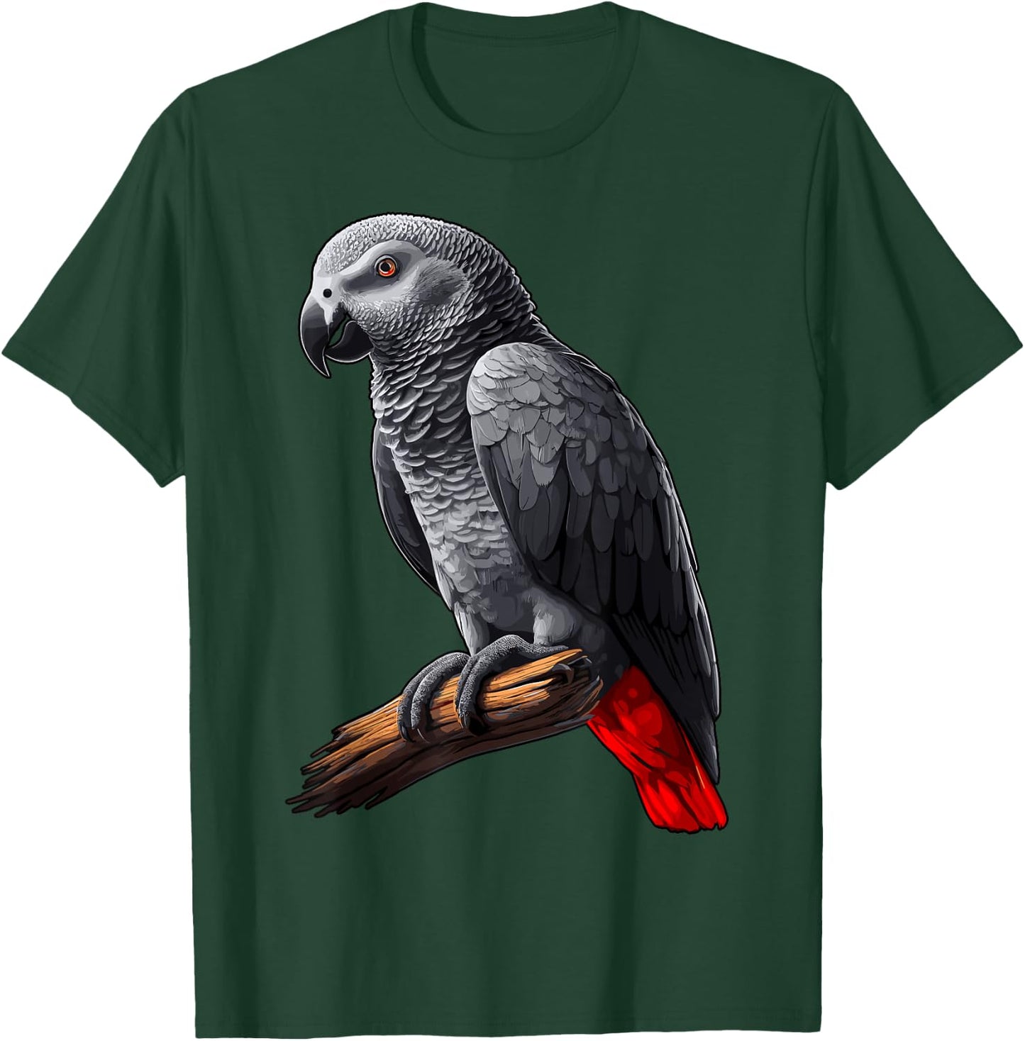 African Grey Parrot , Small, Black T-Shirt - T-Shirt | Forest