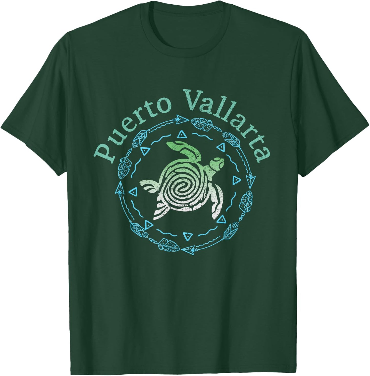 Puerto Vallarta Vintage Tribal Turtle T-Shirt - T-Shirt | Forest