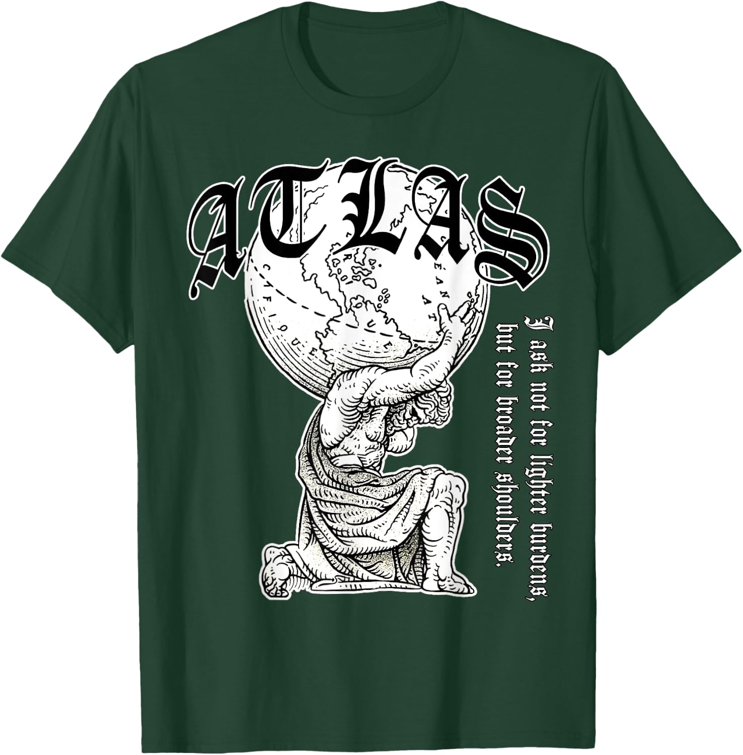 Atlas carrying the world Greek Mythology Street Urban Style T-Shirt - T-Shirt | Forest
