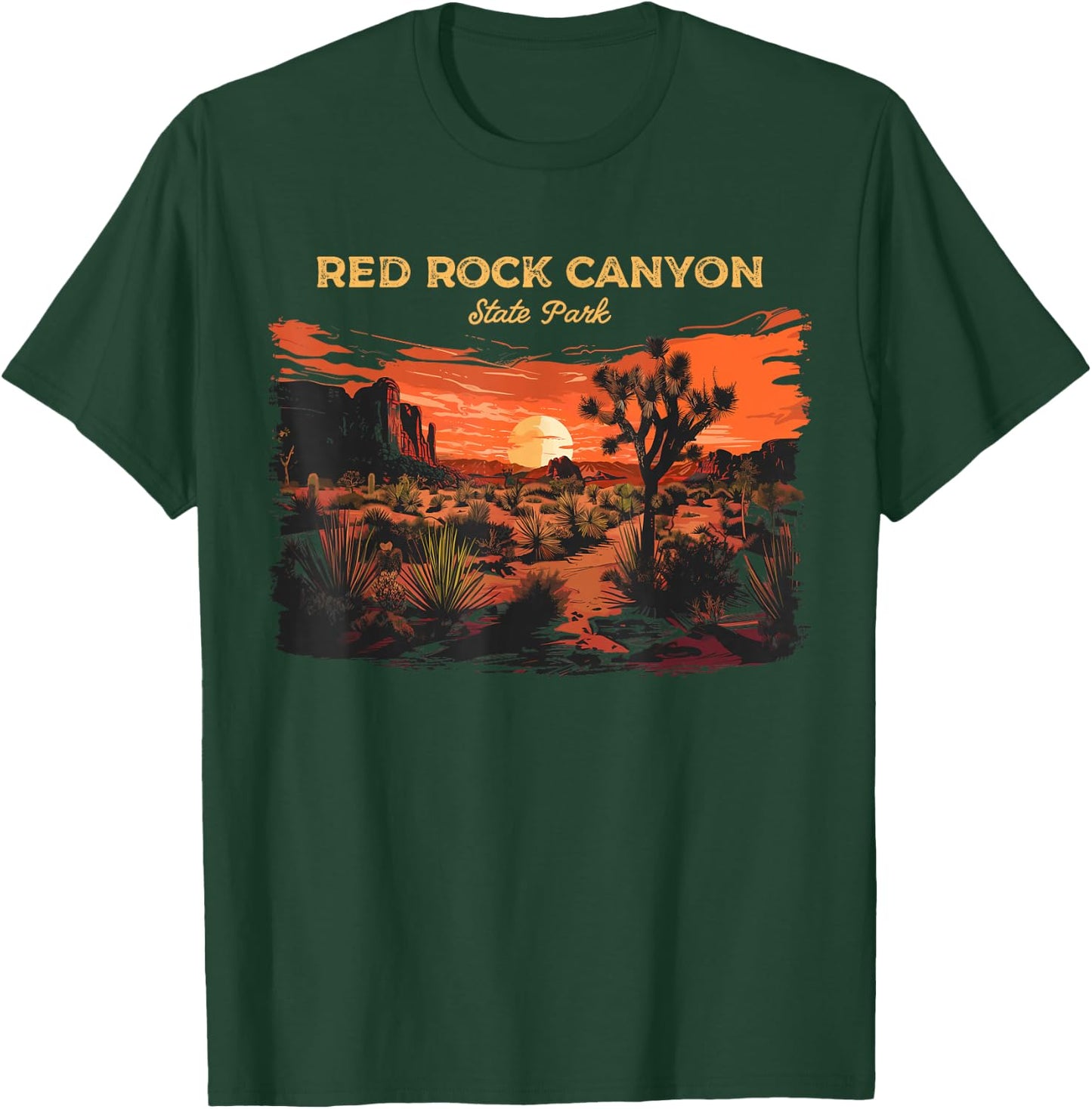 Red Rock Canyon State Park Retro Vintage T-Shirt - T-Shirt | Forest