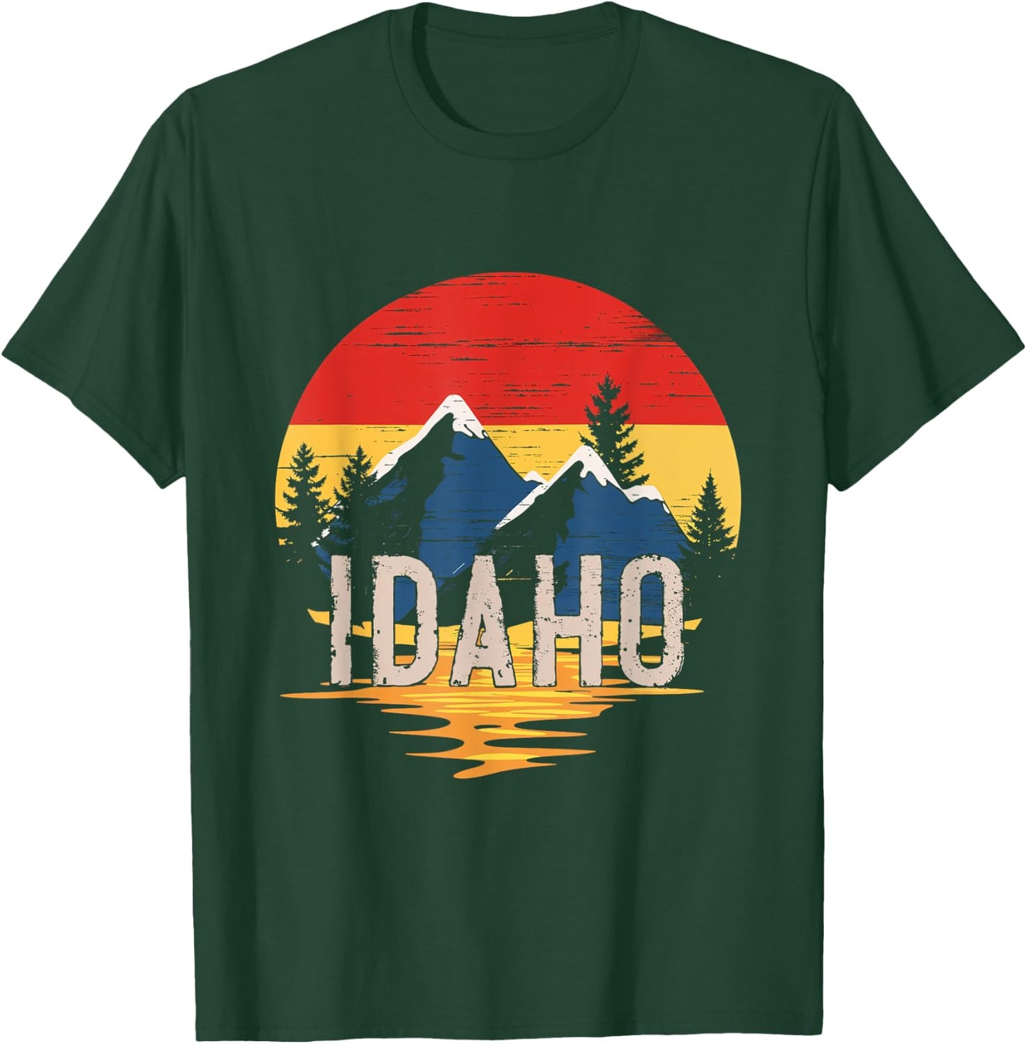 Idaho Mountain Sunset Idaho Outdoors Retro T-Shirt - T-Shirt | Forest