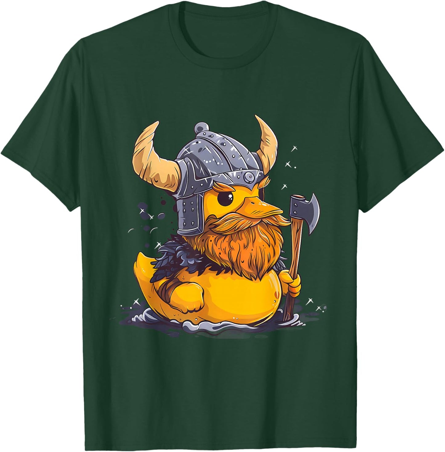 Rubber Duck Viking Duck Rubber Duckling Viking Helmet T-Shirt - T-Shirt | Forest