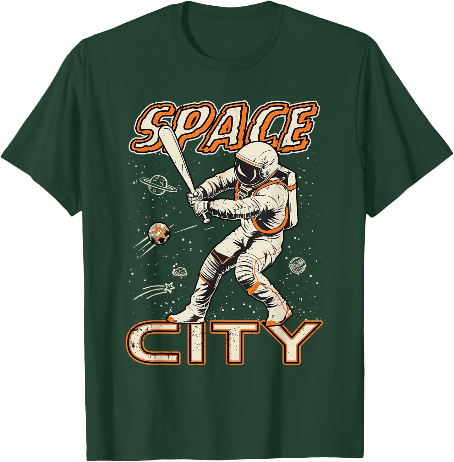 Graphic Houston Last Name Pride Vintage Costume Space City T-Shirt - T-Shirt | Forest